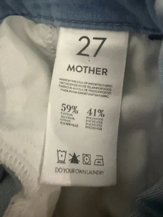 MOTHER The Lazy Daisy Drawstring High Rise Jeans- Straight Leg- Light Wash- 27 - Picture 13 of 14